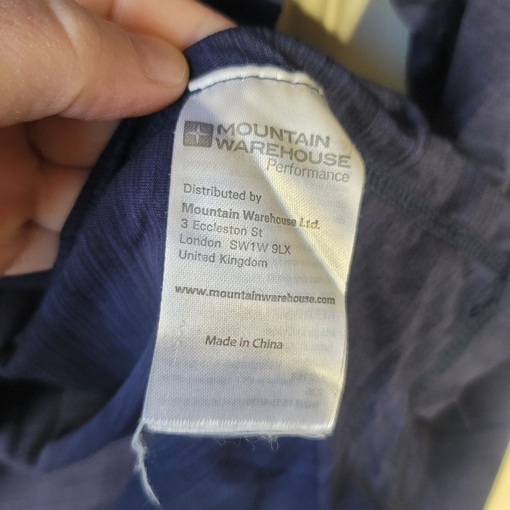 Mountain Warehouse Women's Base Layer Long Sleeve Shirt Blue Size 12 Activewear — image 3 of 5